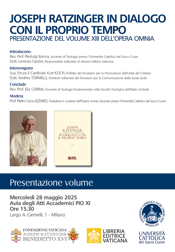 Il 28 maggio a Milano la presentazione del volume XIII dell’Opera omnia